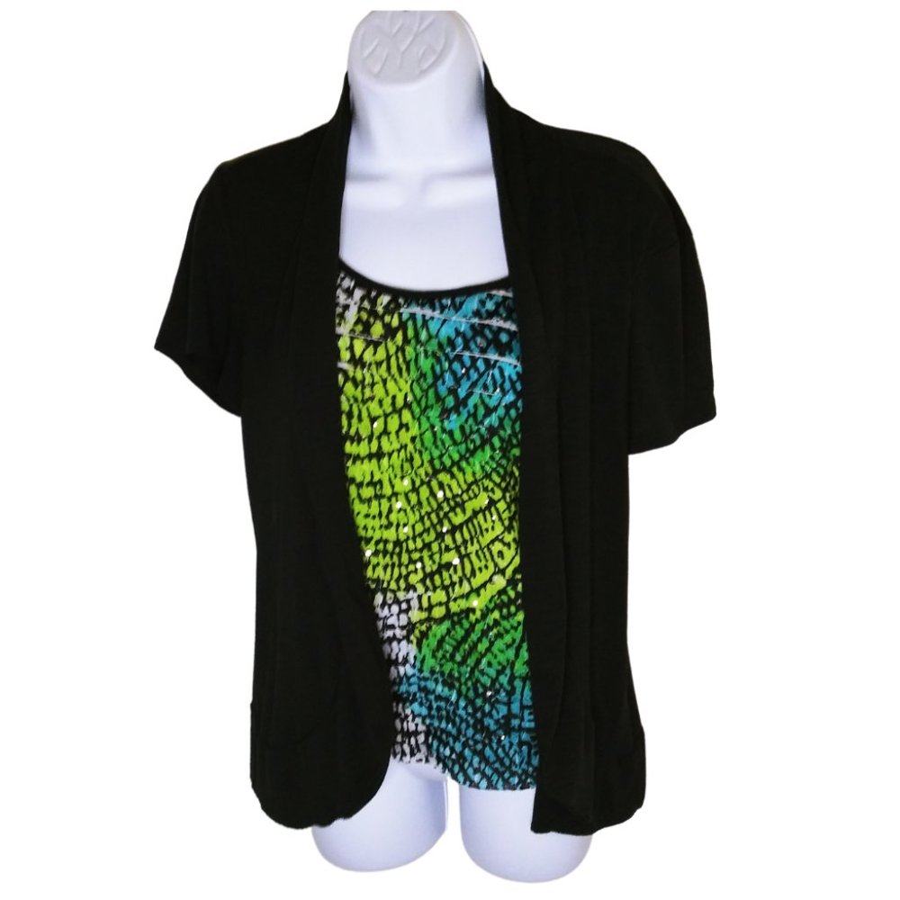 NOTATIONS BLOUSE TOP MULTI-COLOR